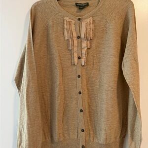 Eddie Bauer Tan Button-Down Cardigan
